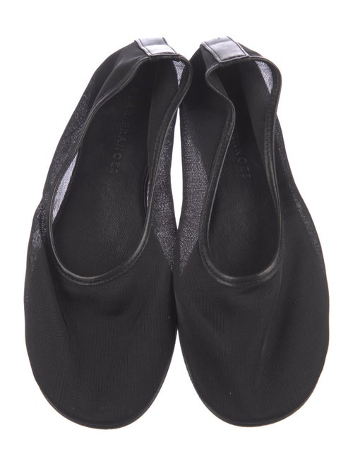 Dear Frances Mesh Leather Trim Embellishment Ballet Flats