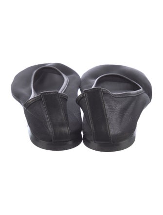 Dear Frances Mesh Leather Trim Embellishment Ballet Flats