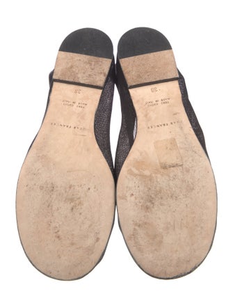 Dear Frances Mesh Leather Trim Embellishment Ballet Flats