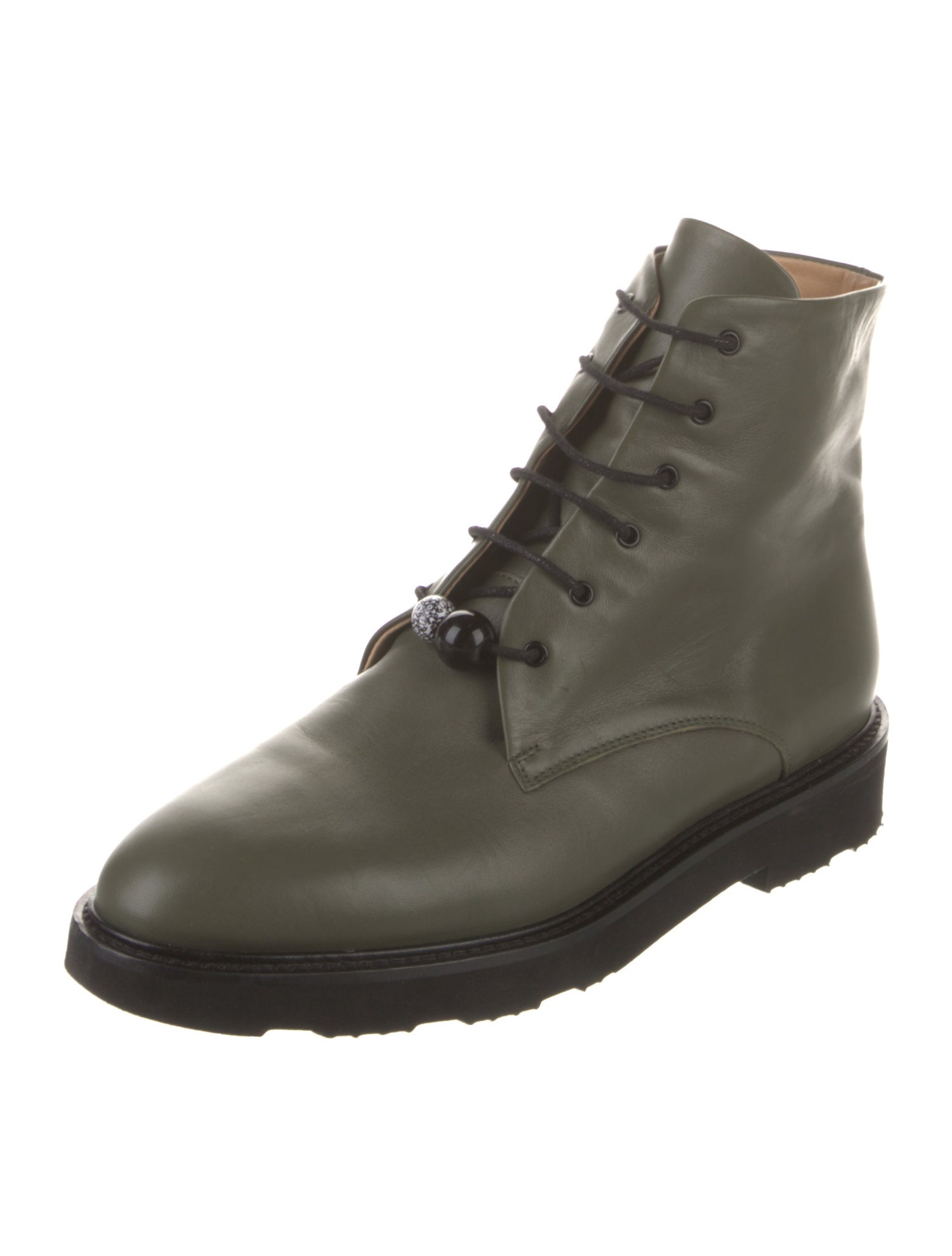 Dear Frances Leather Combat Boots