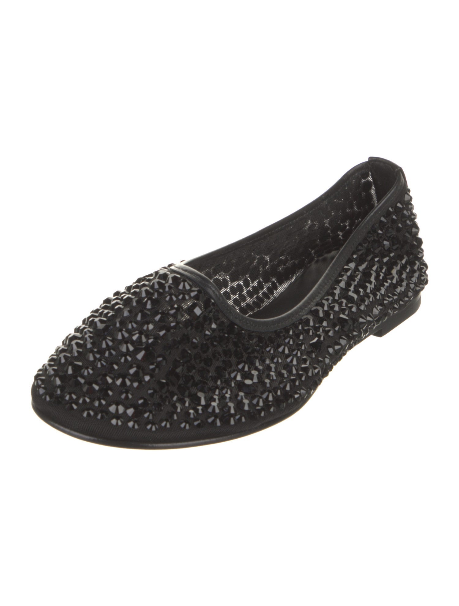Dear Frances Mesh Crystal Embellishments Ballet Flats