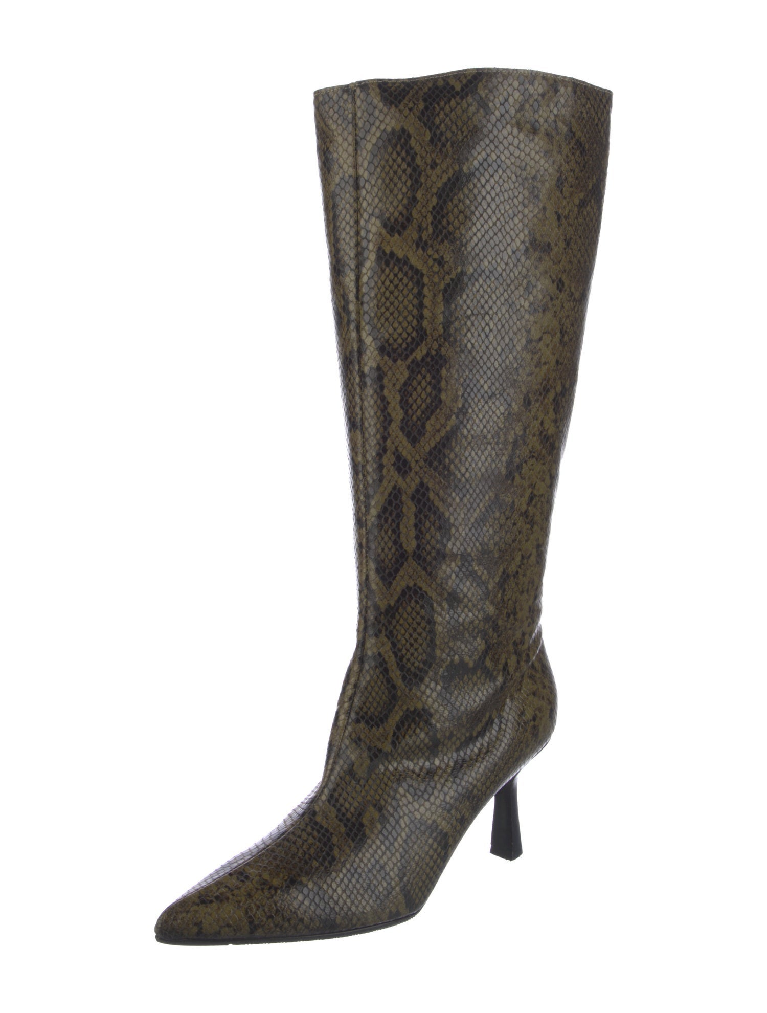 Dear Frances Embossed Leather Animal Print Boots