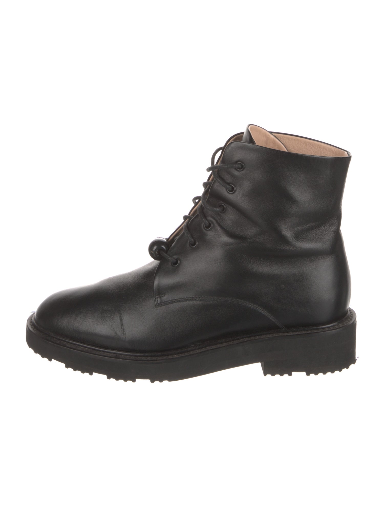 Dear Frances Leather Combat Boots