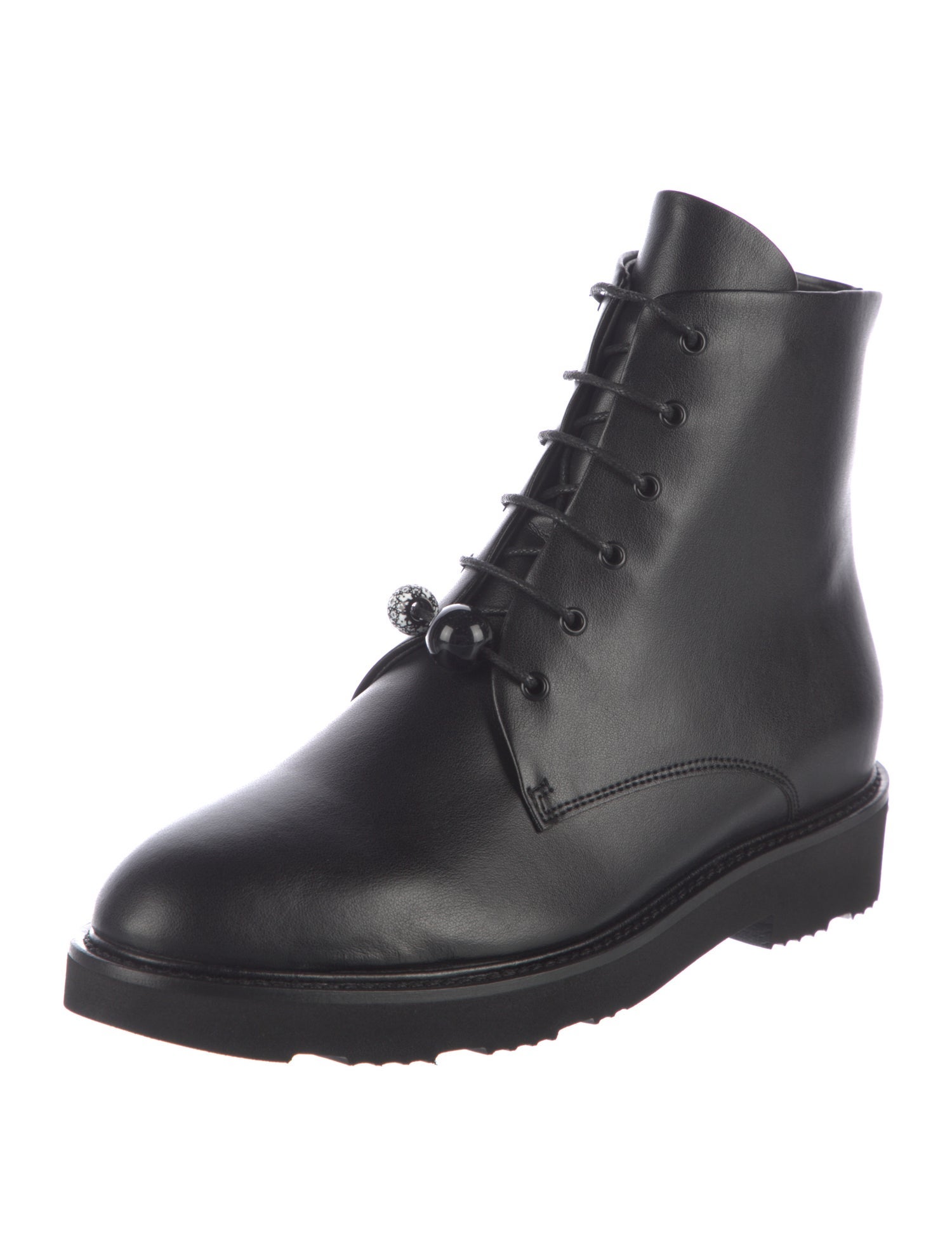 Dear Frances Leather Combat Boots