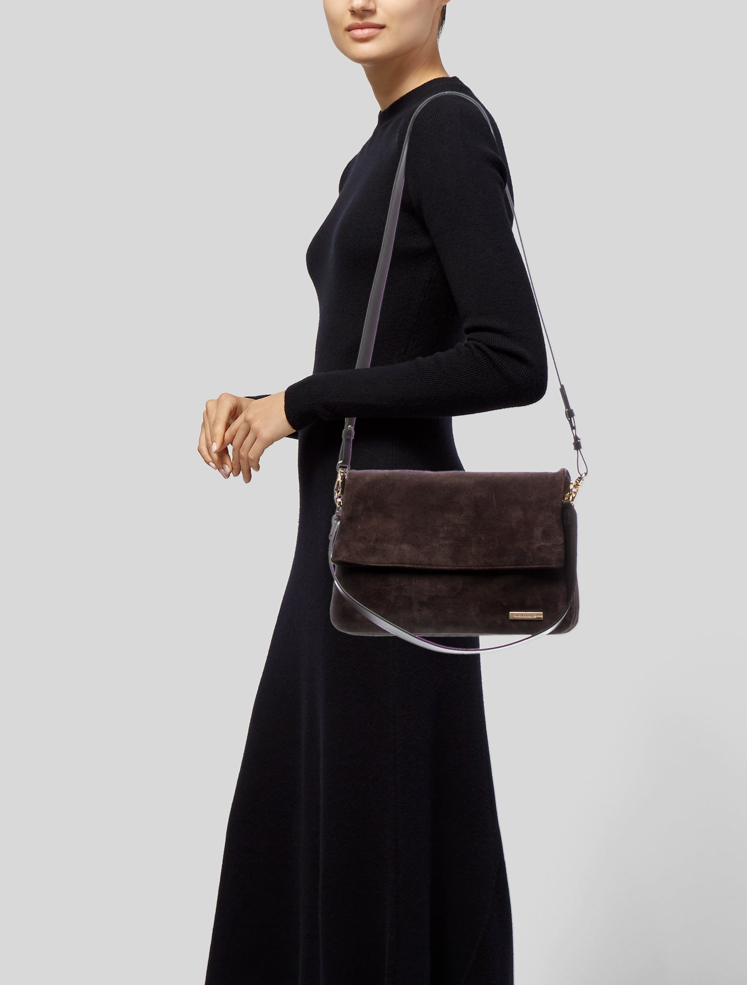 Dear Frances Suede Top Handle Bag