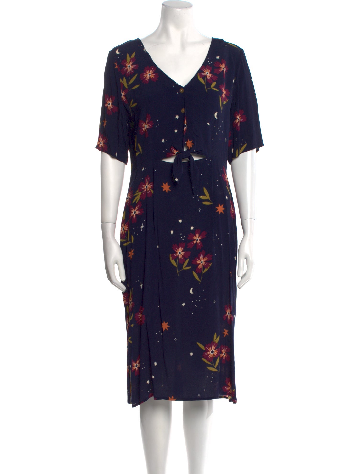 Des Petits Hauts Floral Print Midi Length Dress