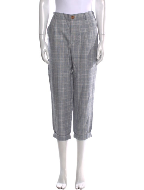 Des Petits Hauts Plaid Print Straight Leg Pants