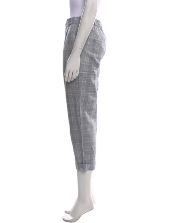 Des Petits Hauts Plaid Print Straight Leg Pants