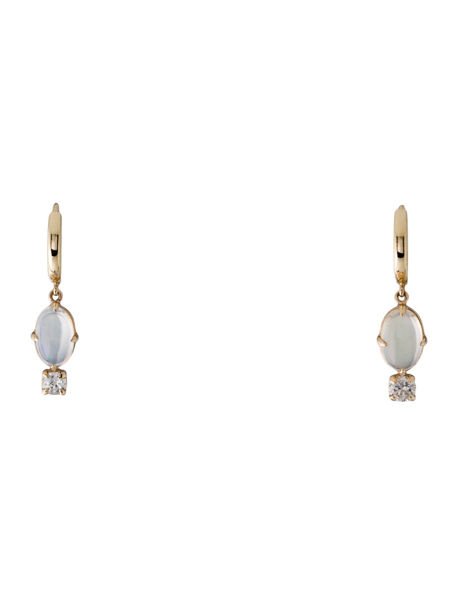 The One I Love 14K Opal & Diamond Drop Hoop Earrings