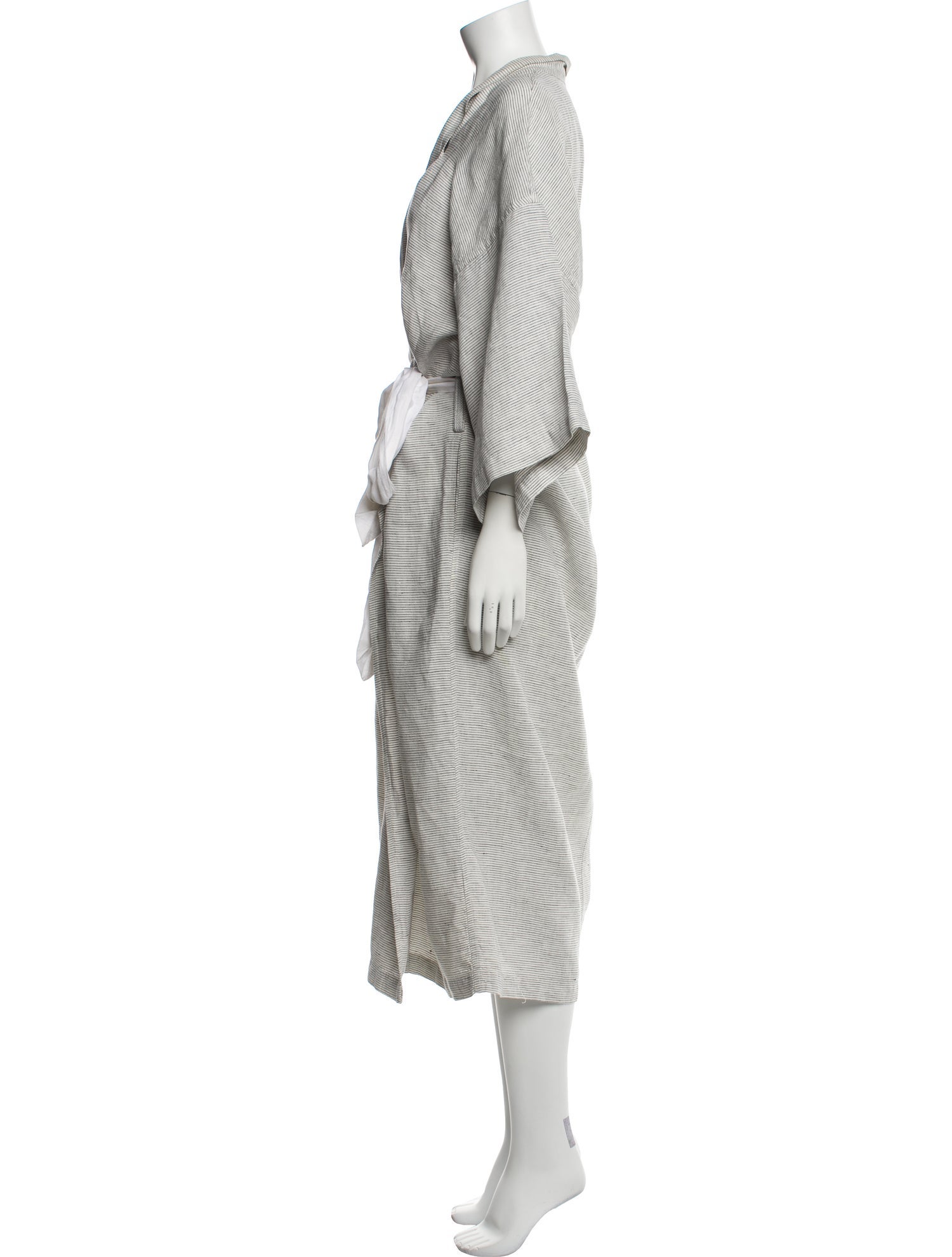 Deiji Studios Linen Striped Robe