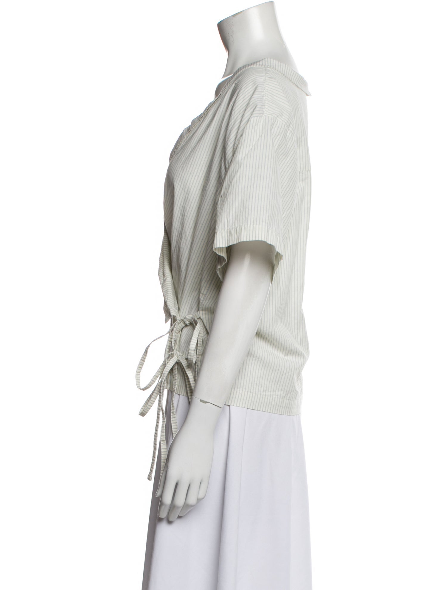 Deiji Studios V-Neck Short Sleeve Crop Top