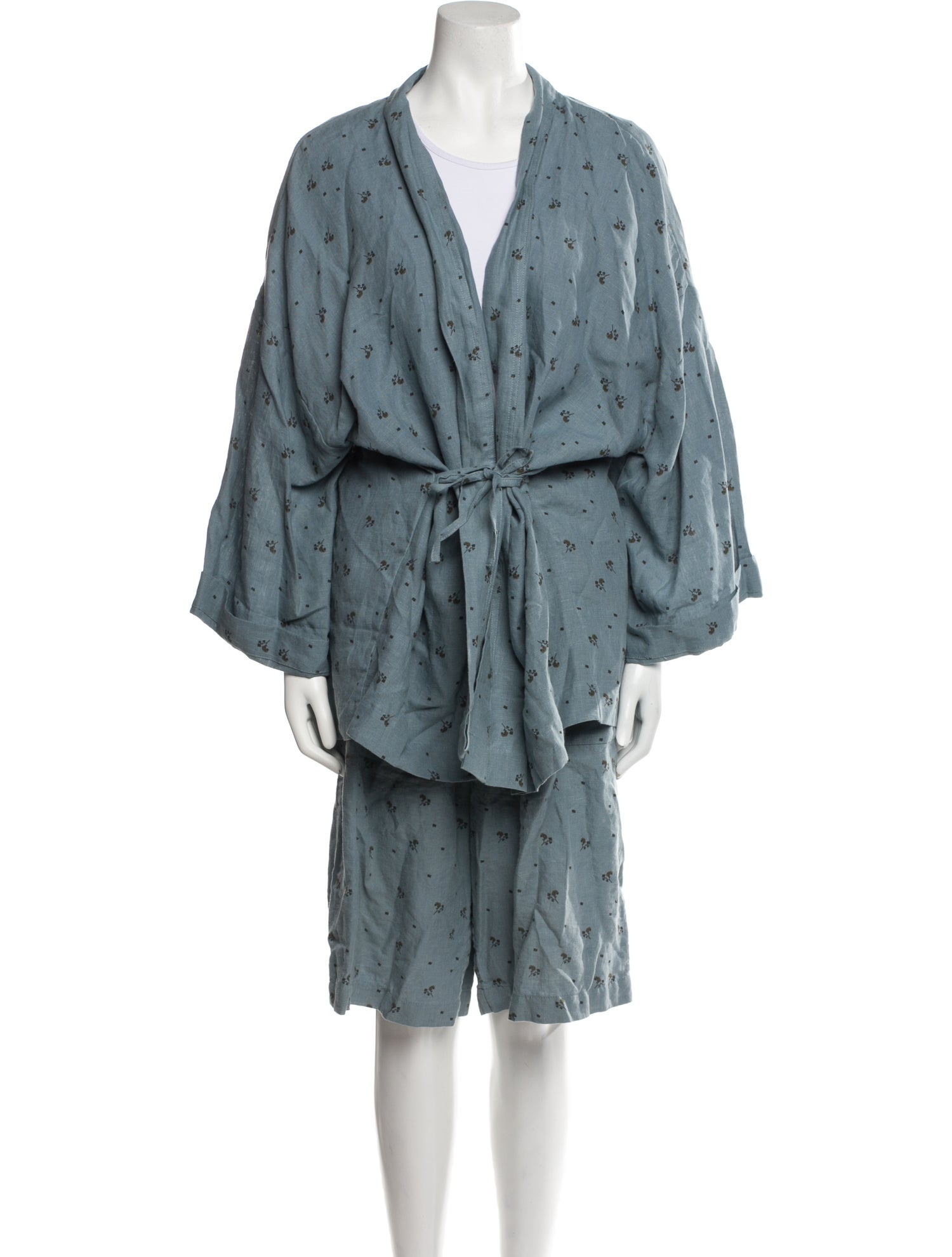 Deiji Studios Linen Pleated Accents Short Set