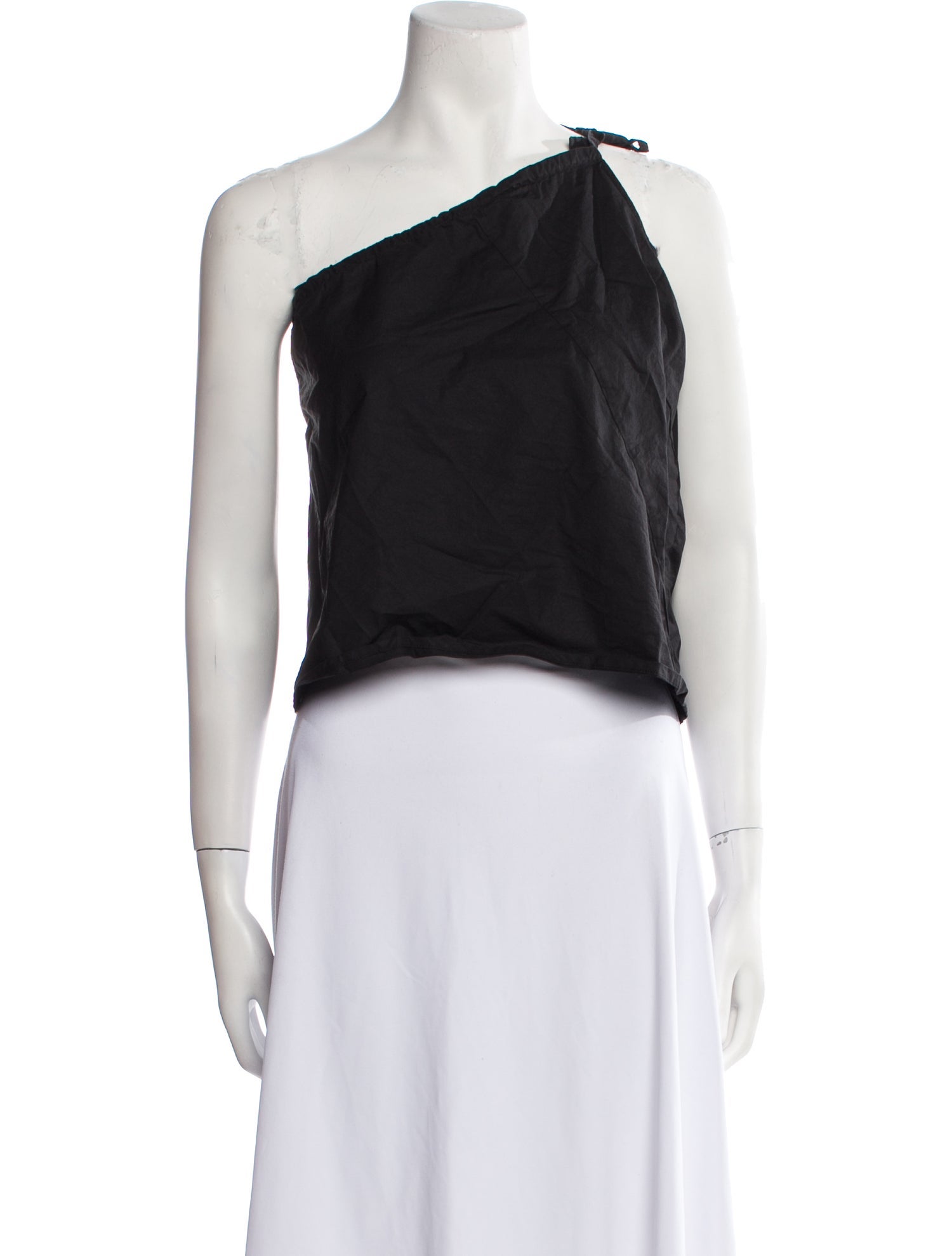 Deiji Studios One-Shoulder Sleeveless Crop Top