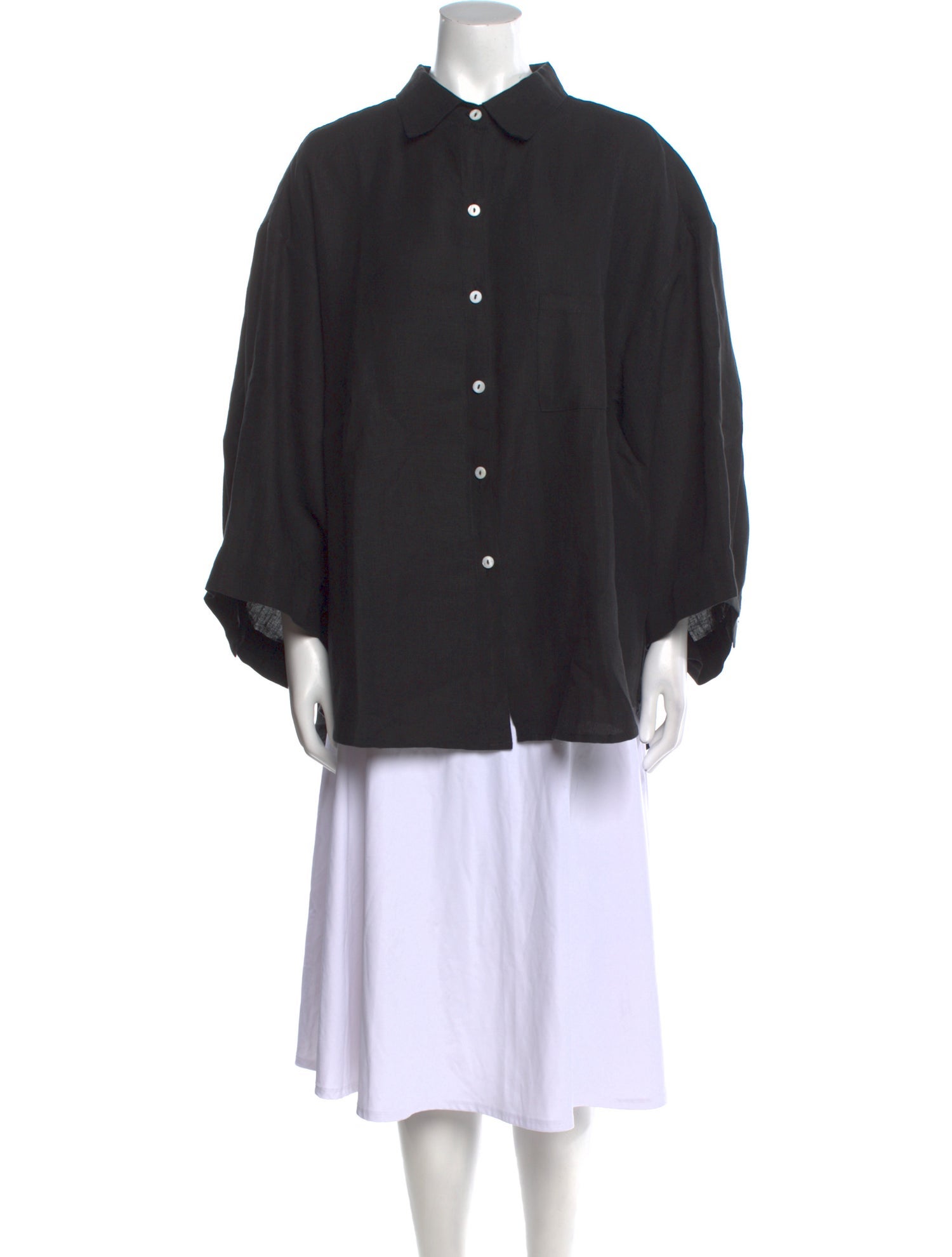 Deiji Studios Linen Long Sleeve Button-Up Top