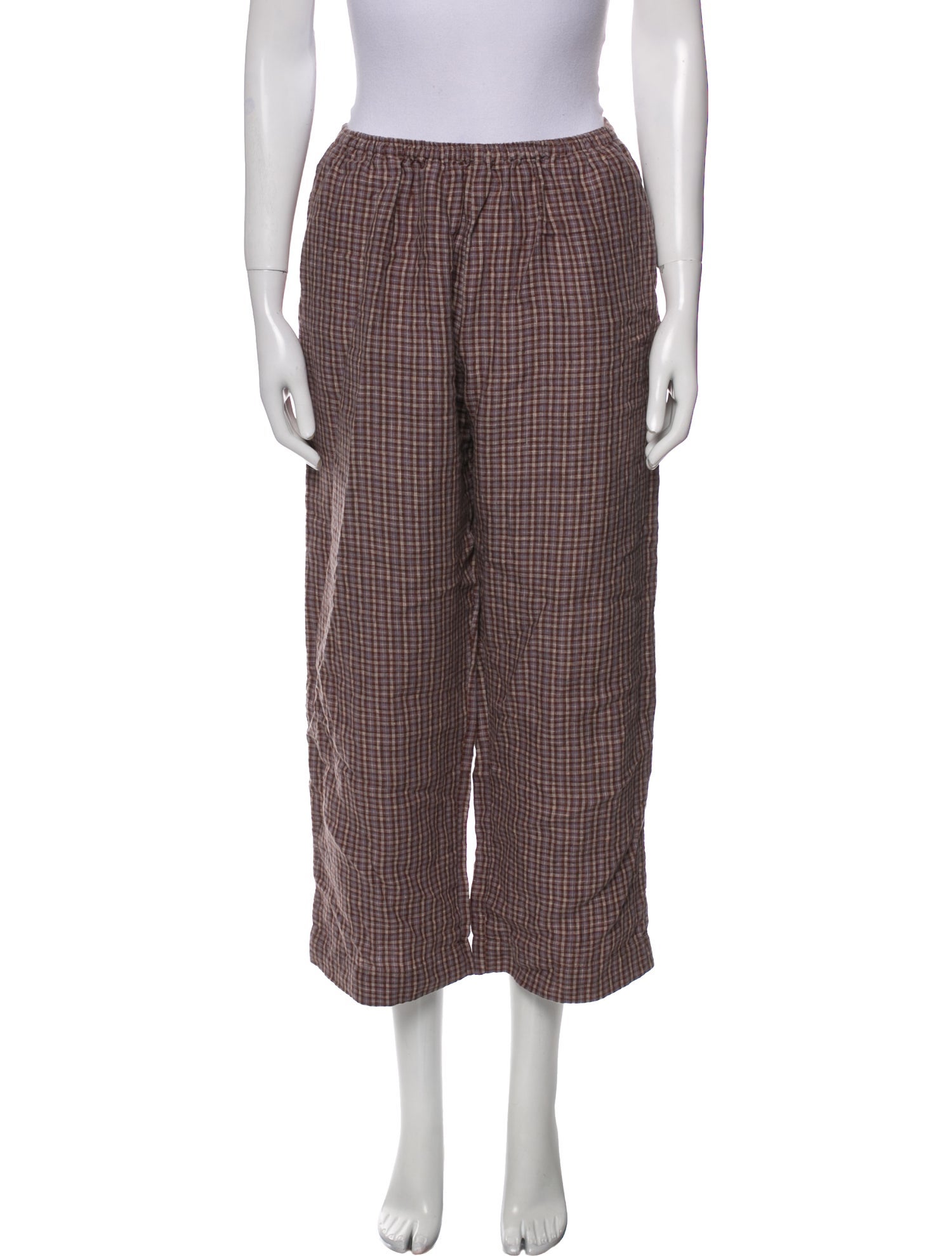 Deiji Studios Linen Plaid Print Nightgown