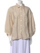 Deiji Studios Linen Three-Quarter Sleeve Button-Up Top