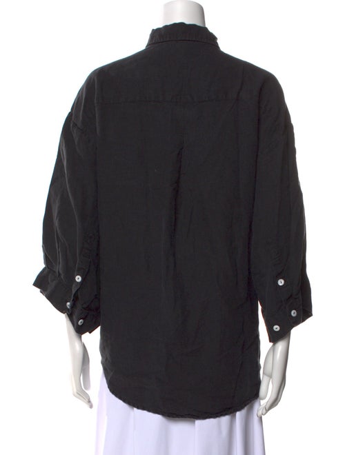 Deiji Studios Linen Three-Quarter Sleeve Button-Up Top