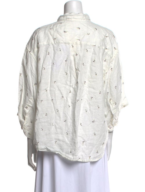 Deiji Studios Linen Printed Button-Up Top
