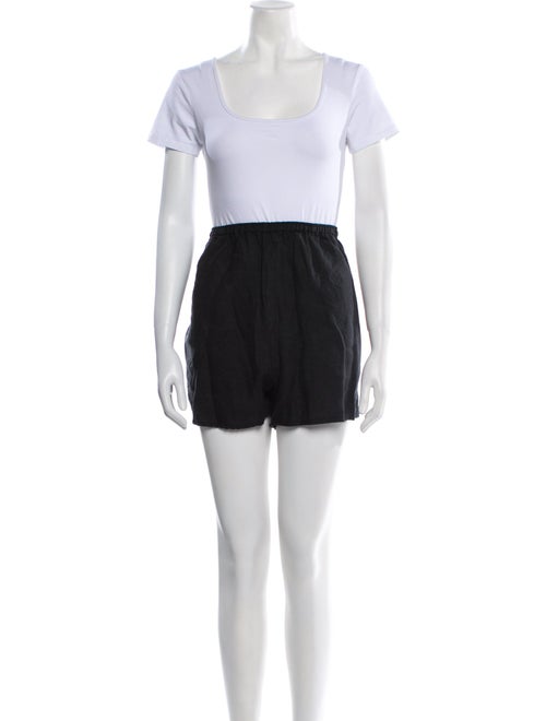 Deiji Studios Linen Embroidered Accent Short Set