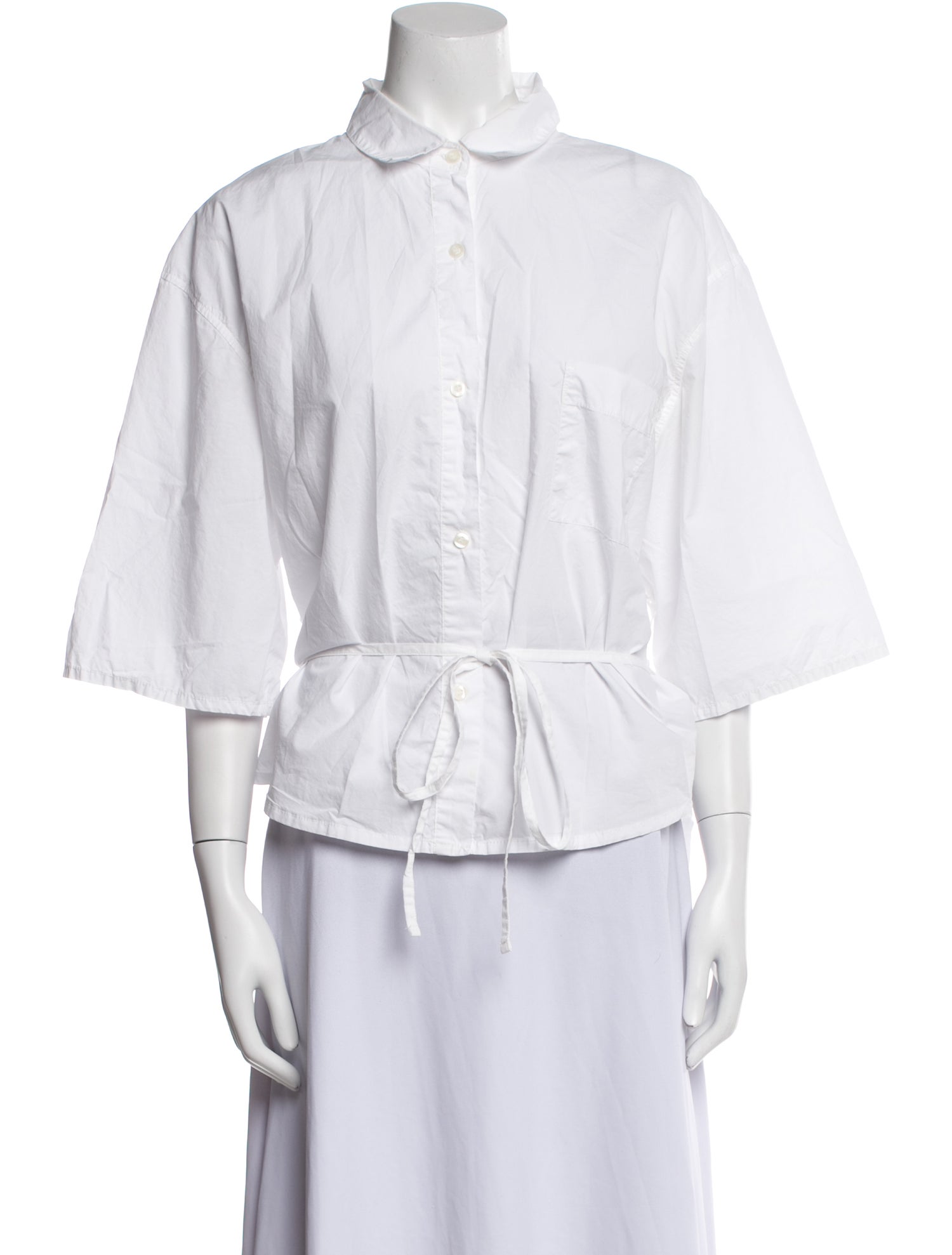 Deiji Studios Three-Quarter Sleeve Button-Up Top