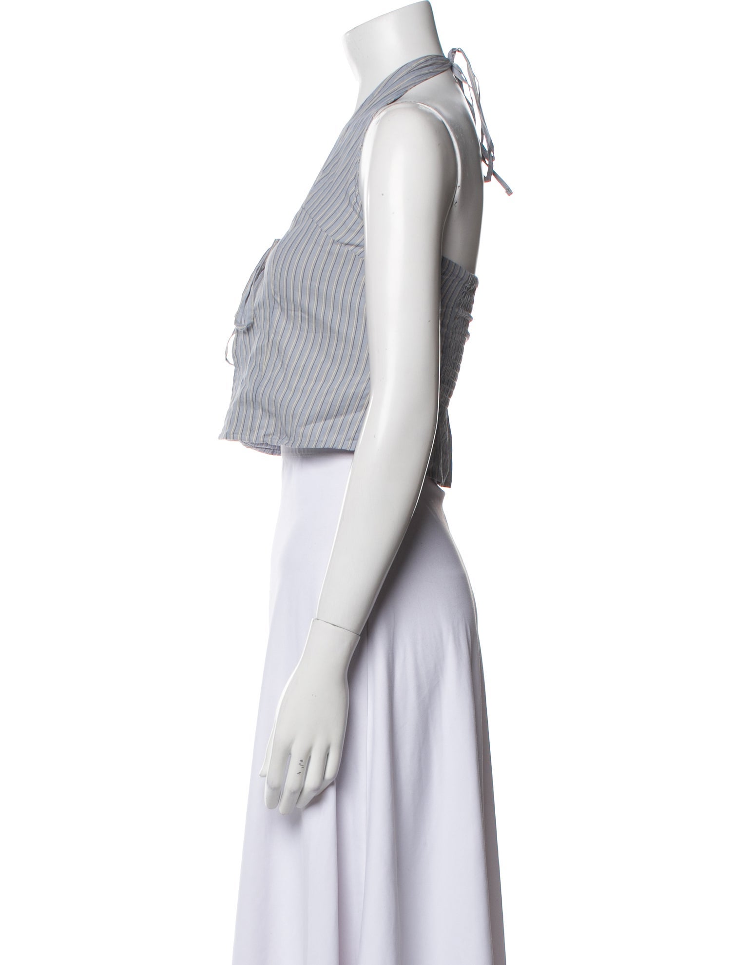 Deiji Studios Striped Halterneck Crop Top