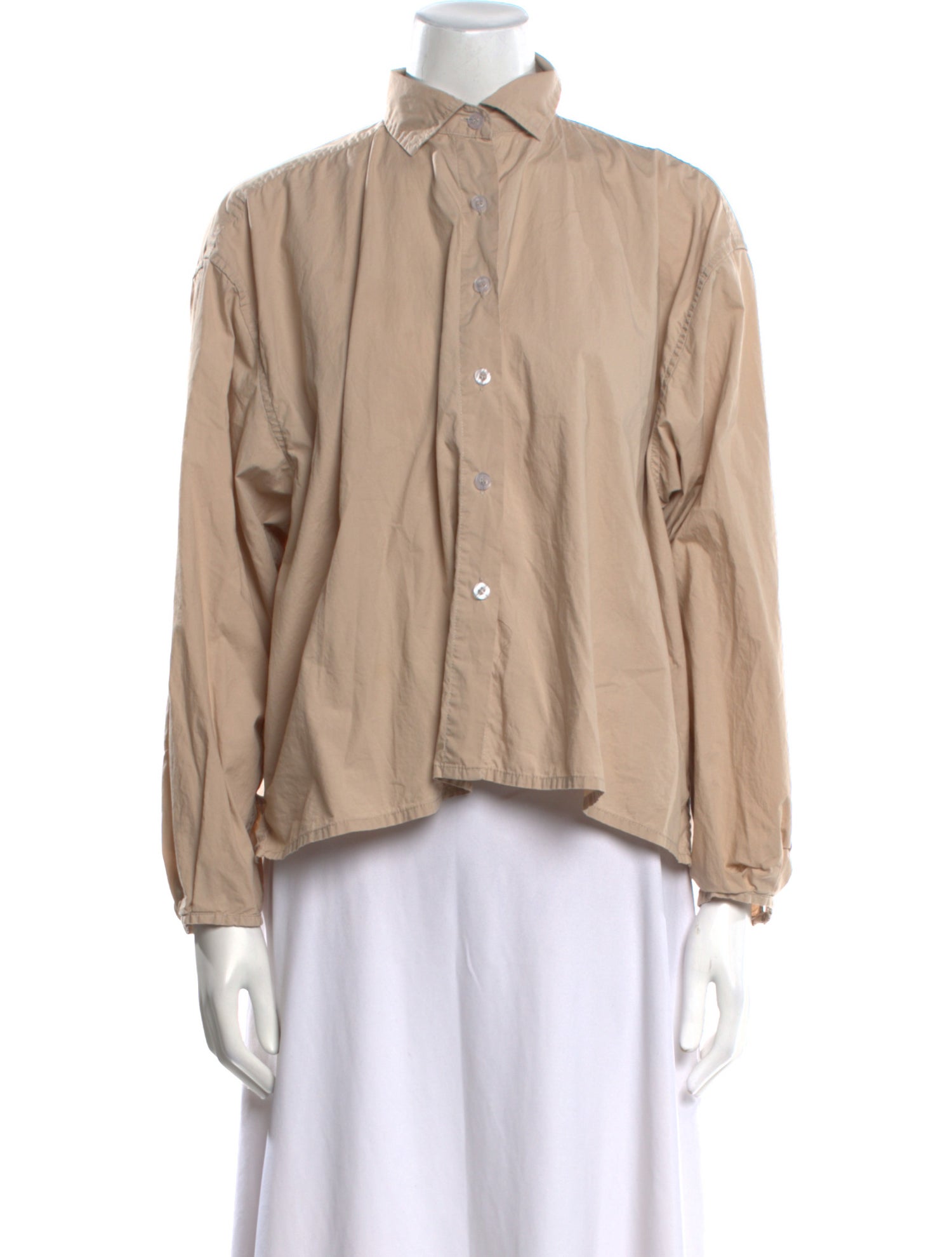 Deiji Studios Mock Neck Long Sleeve Button-Up Top