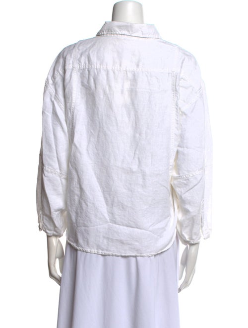 Deiji Studios Linen Three-Quarter Sleeve Button-Up Top