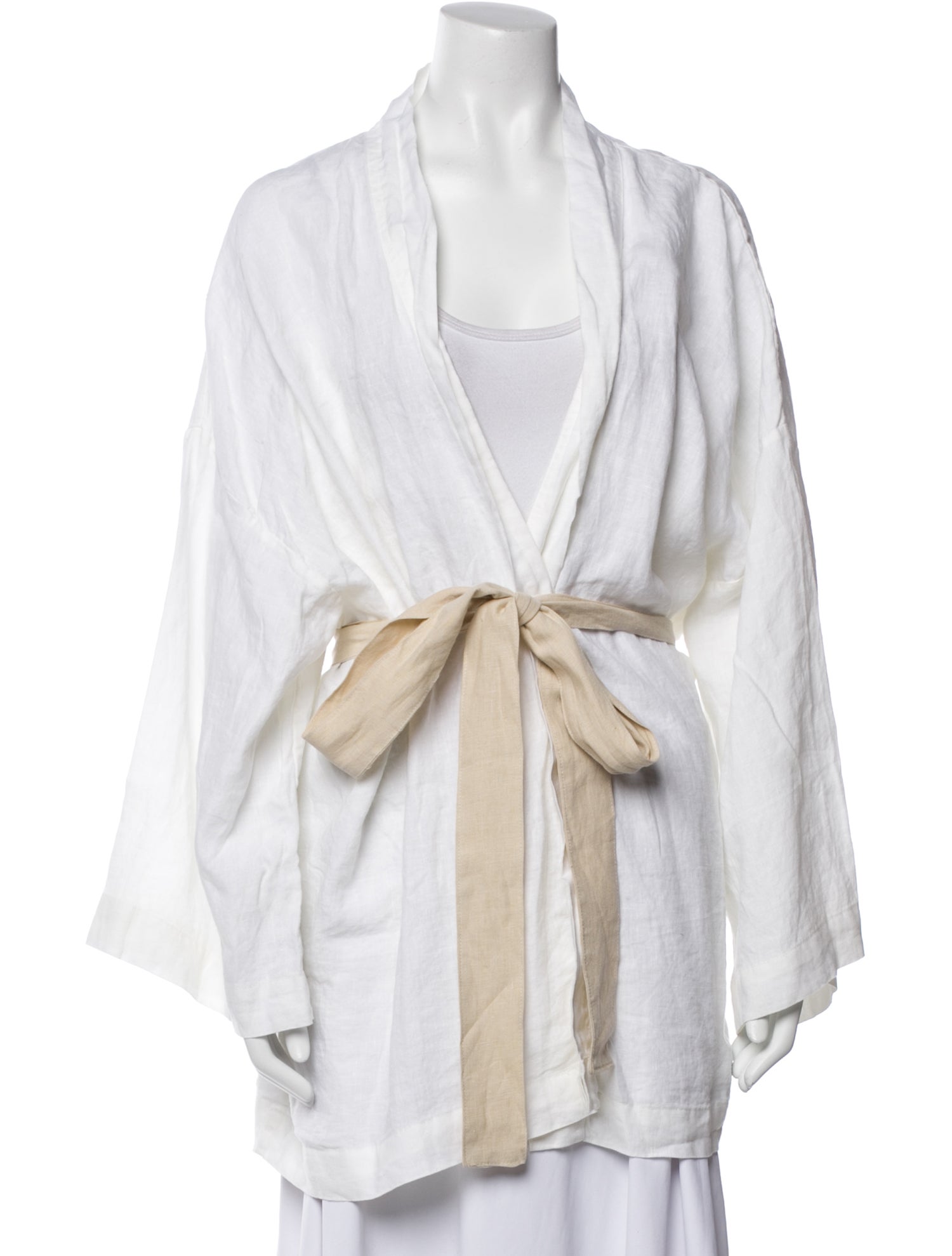 Deiji Studios Linen Colorblock Pattern Robe