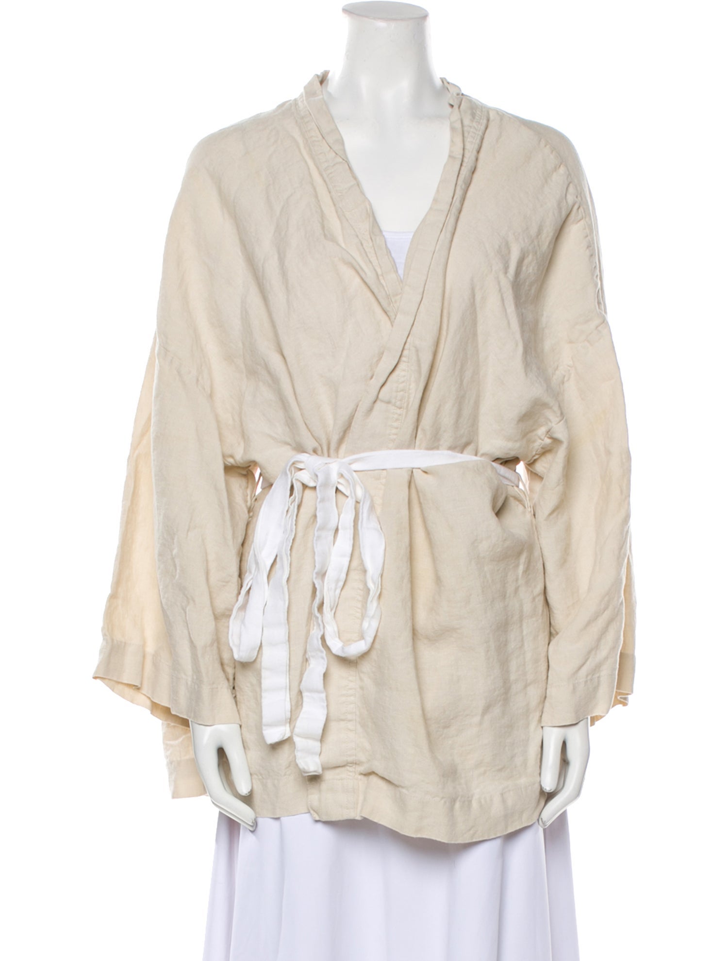 Deiji Studios Linen Colorblock Pattern Robe