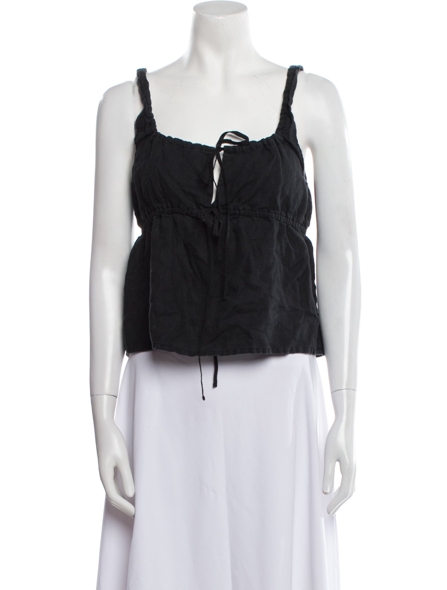 Deiji Studios Linen Square Neckline Crop Top