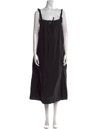 Deiji Studios Square Neckline Midi Length Dress