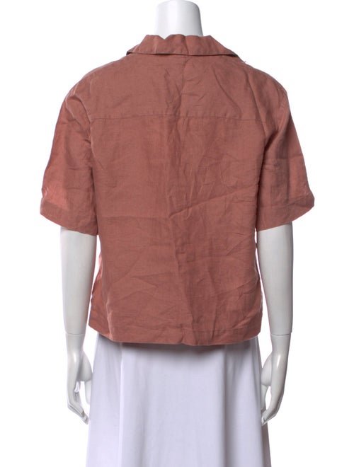 Deiji Studios Linen Short Sleeve Crop Top