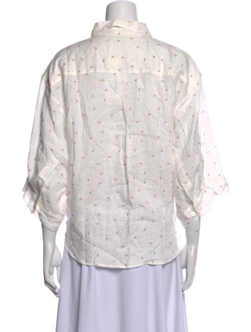 Deiji Studios Linen Printed Button-Up Top