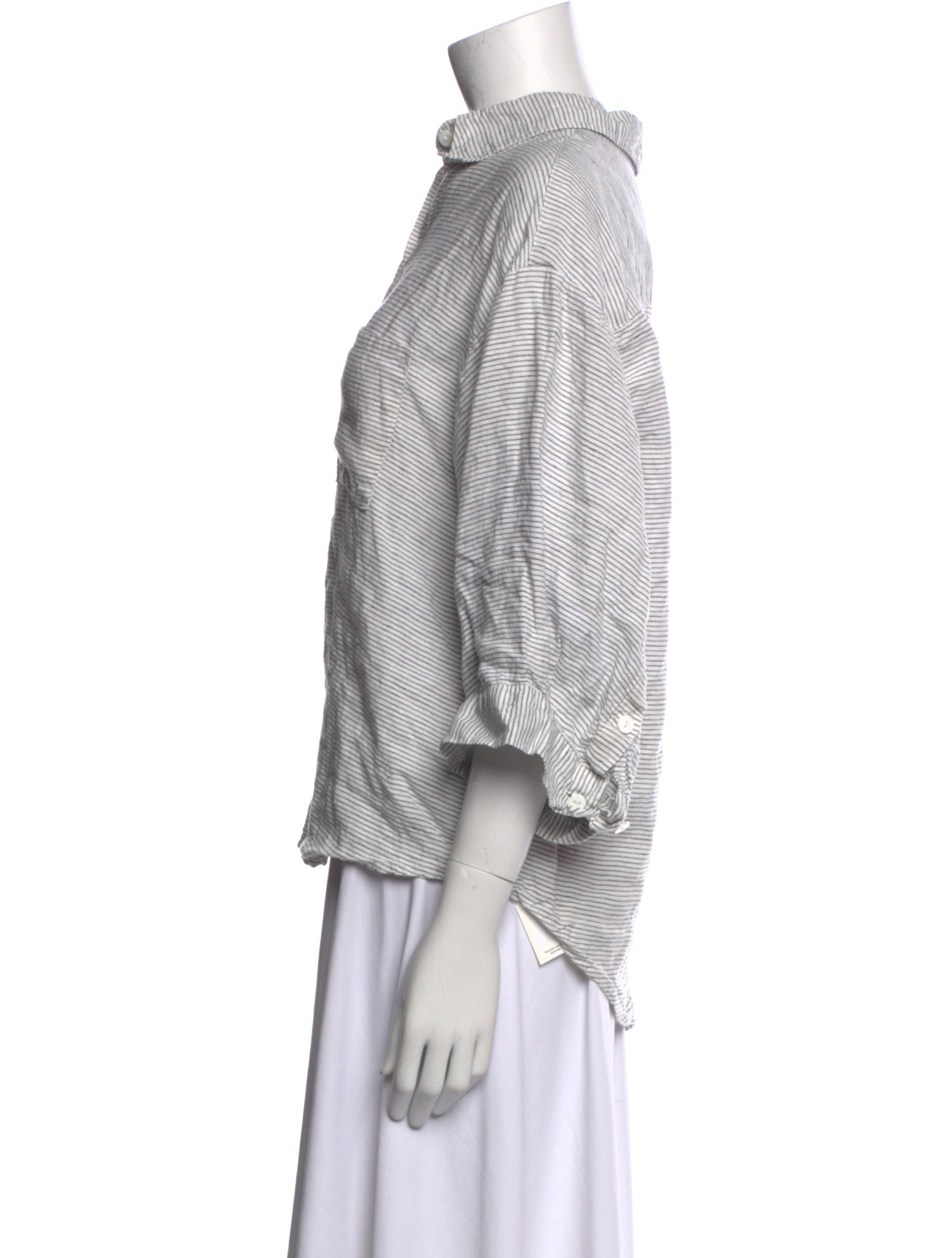 Deiji Studios Linen Striped Button-Up Top