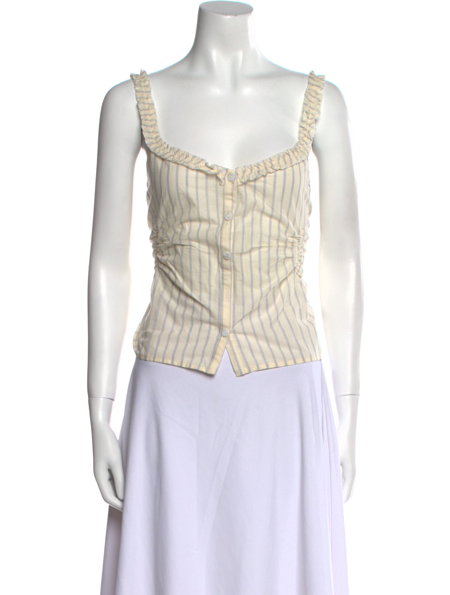 Deiji Studios Striped Square Neckline Crop Top