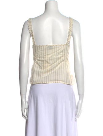 Deiji Studios Striped Square Neckline Crop Top