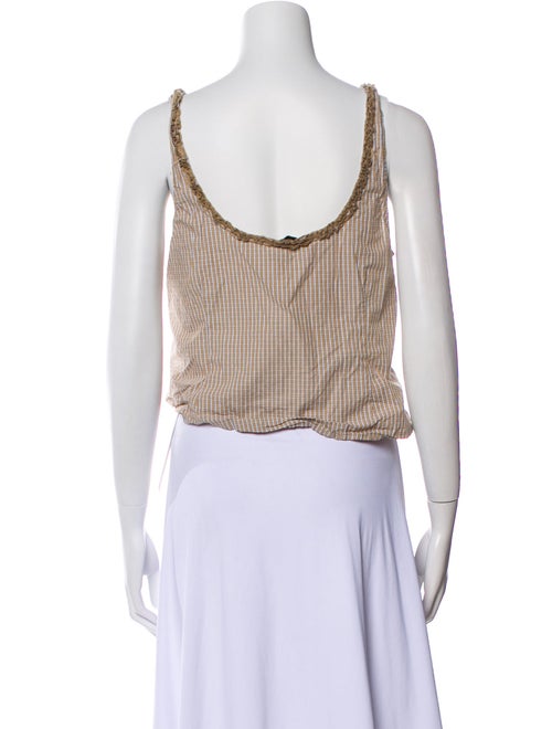 Deiji Studios Plaid Print Scoop Neck Crop Top