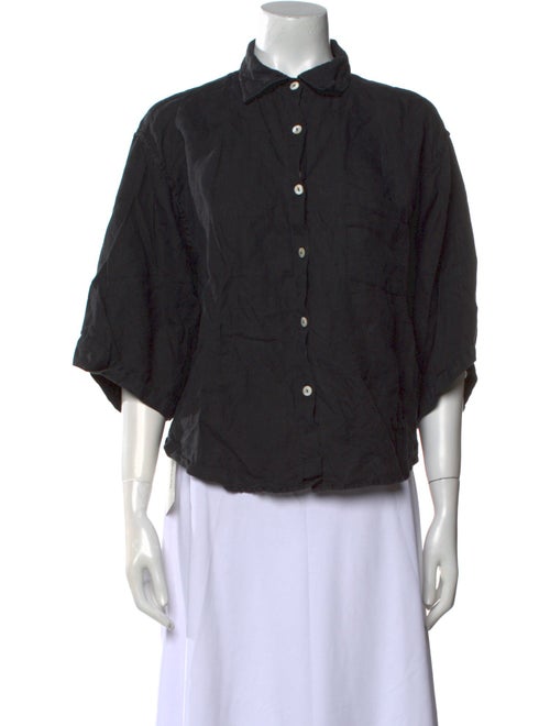 Deiji Studios Three-Quarter Sleeve Button-Up Top