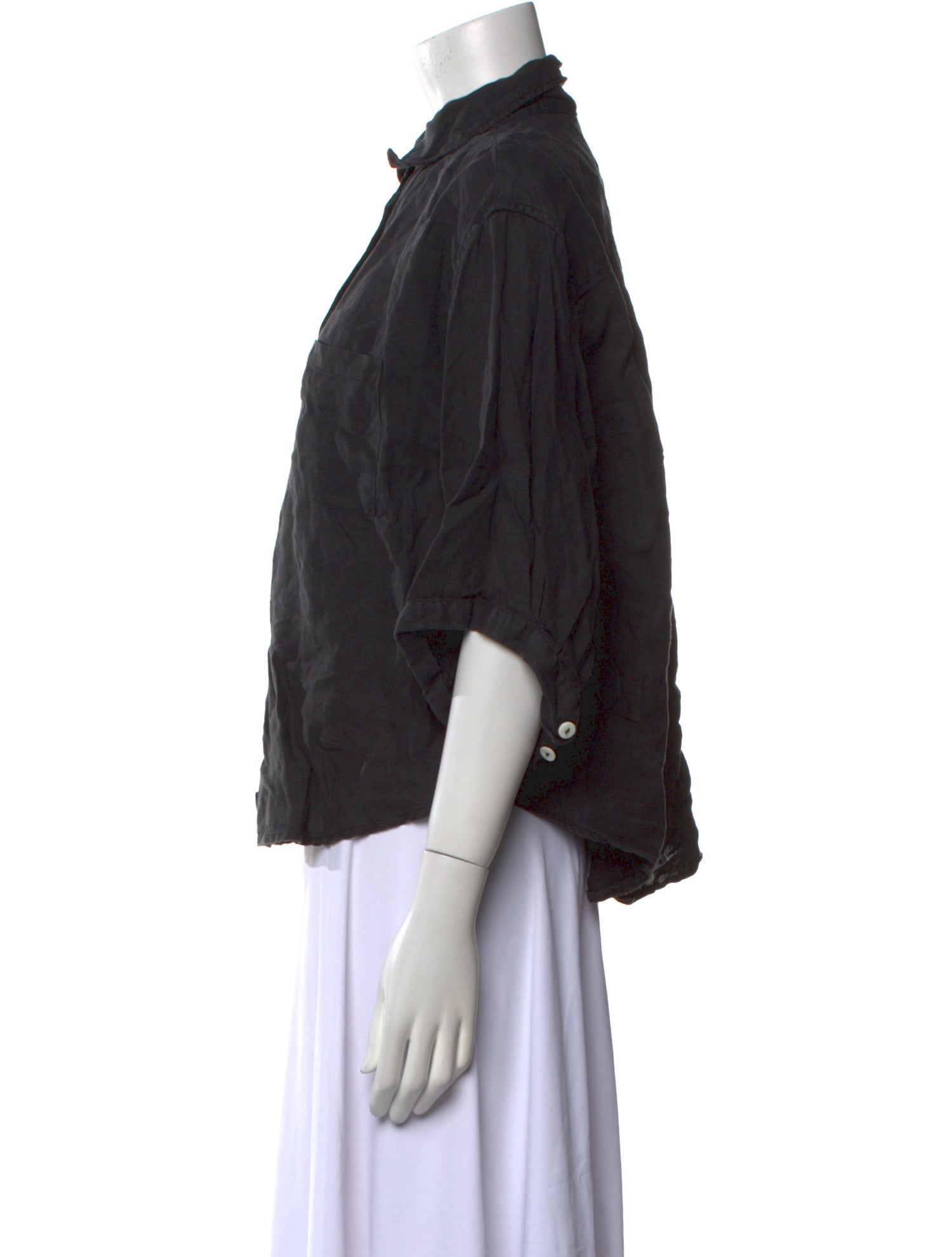 Deiji Studios Three-Quarter Sleeve Button-Up Top