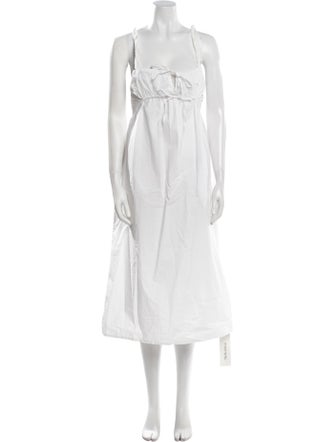 Deiji Studios Square Neckline Midi Length Dress