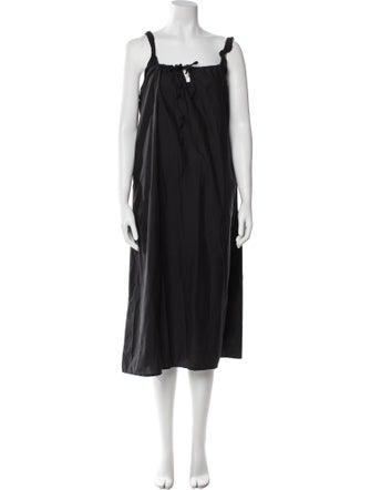 Deiji Studios Square Neckline Midi Length Dress