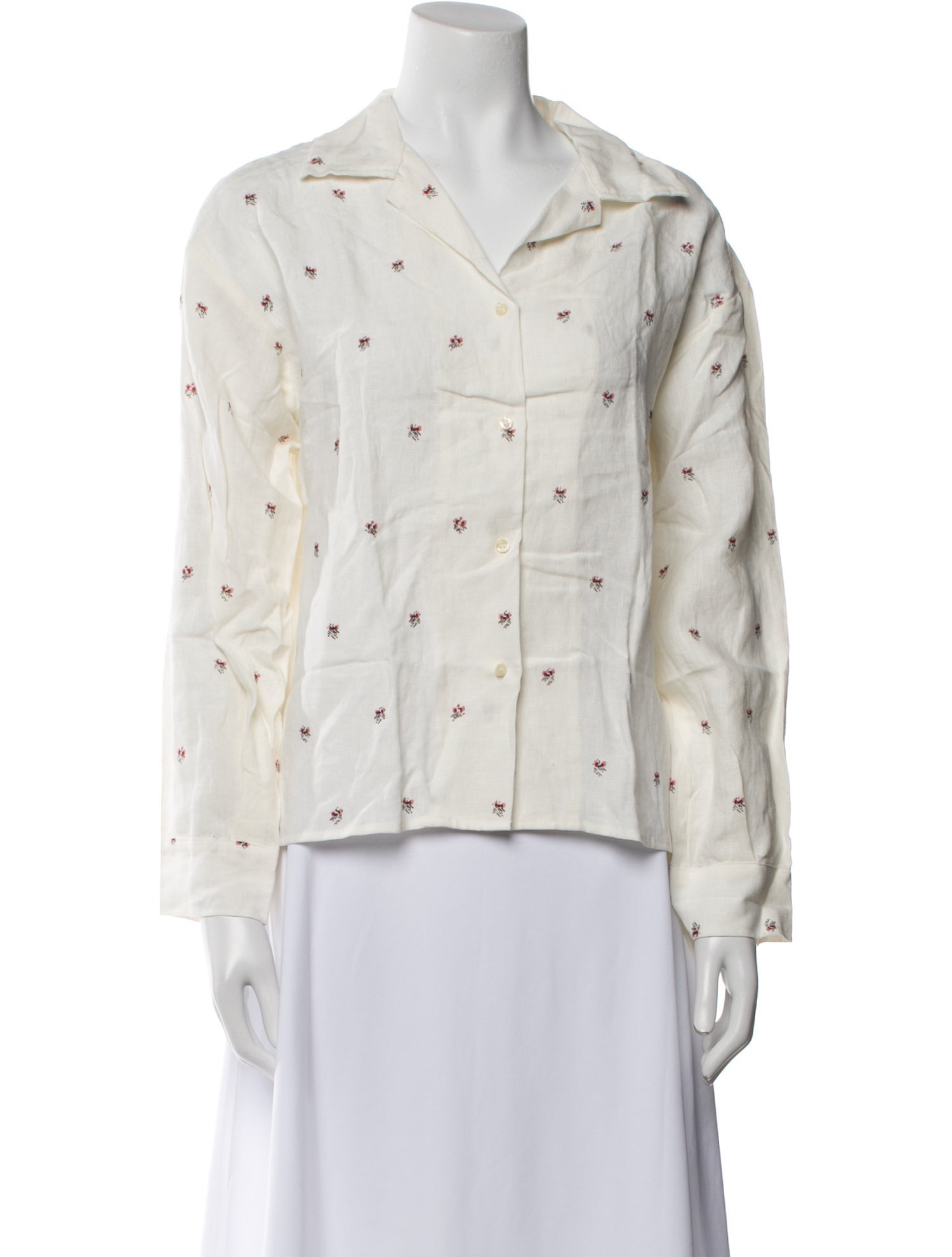 Deiji Studios Linen Printed Button-Up Top w/ Tags