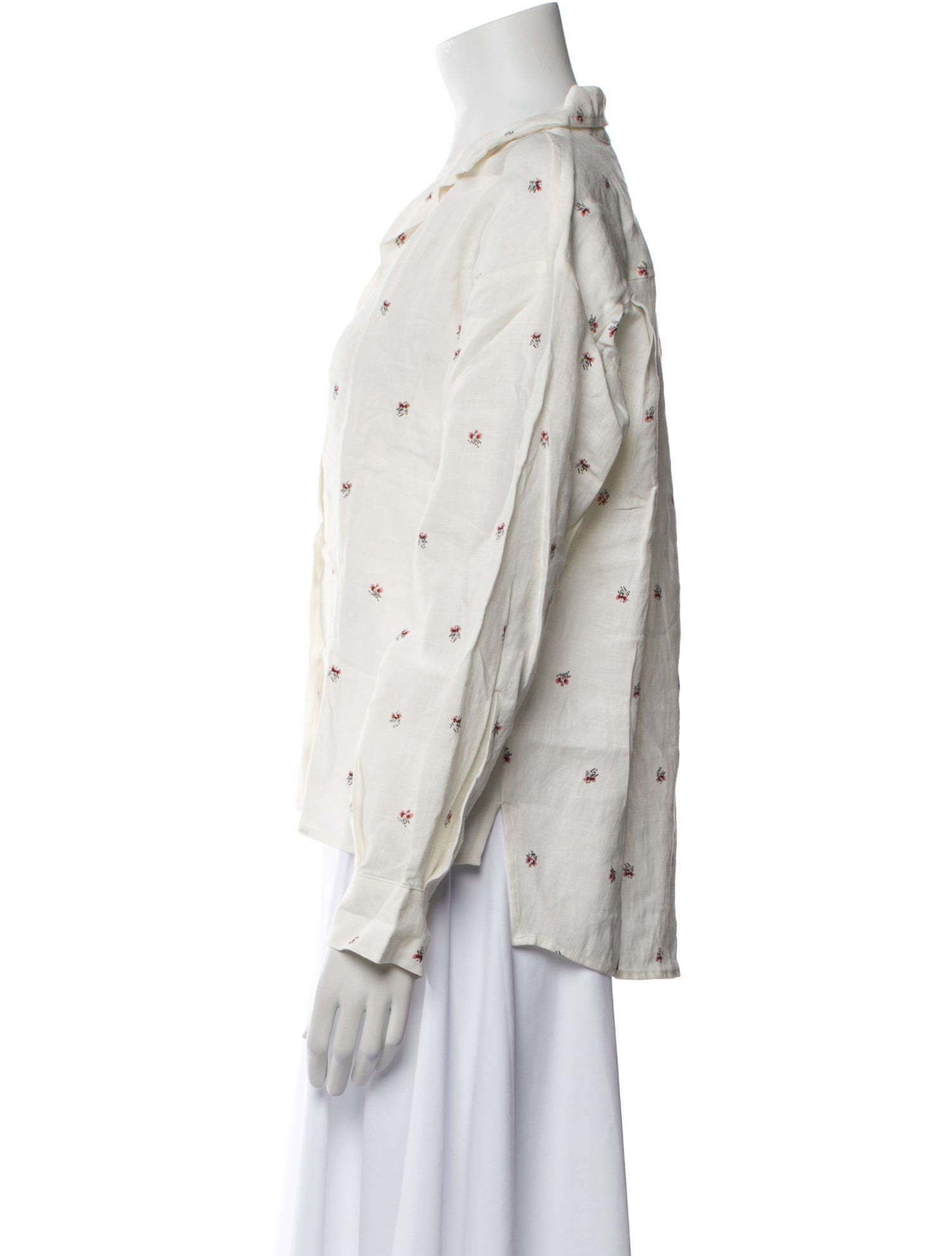 Deiji Studios Linen Printed Button-Up Top w/ Tags