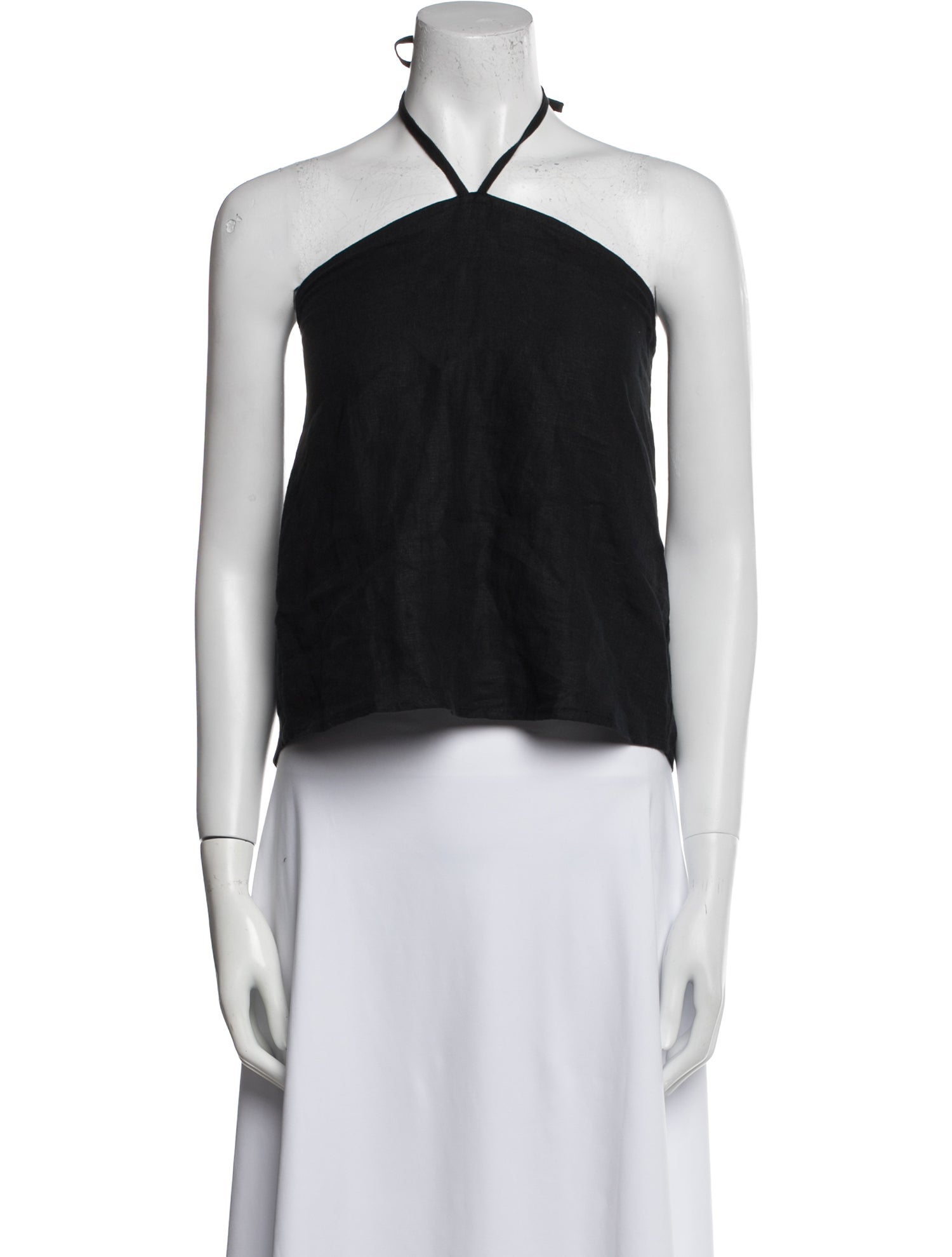 Deiji Studios Linen Halterneck Crop Top