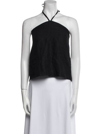 Deiji Studios Linen Halterneck Crop Top