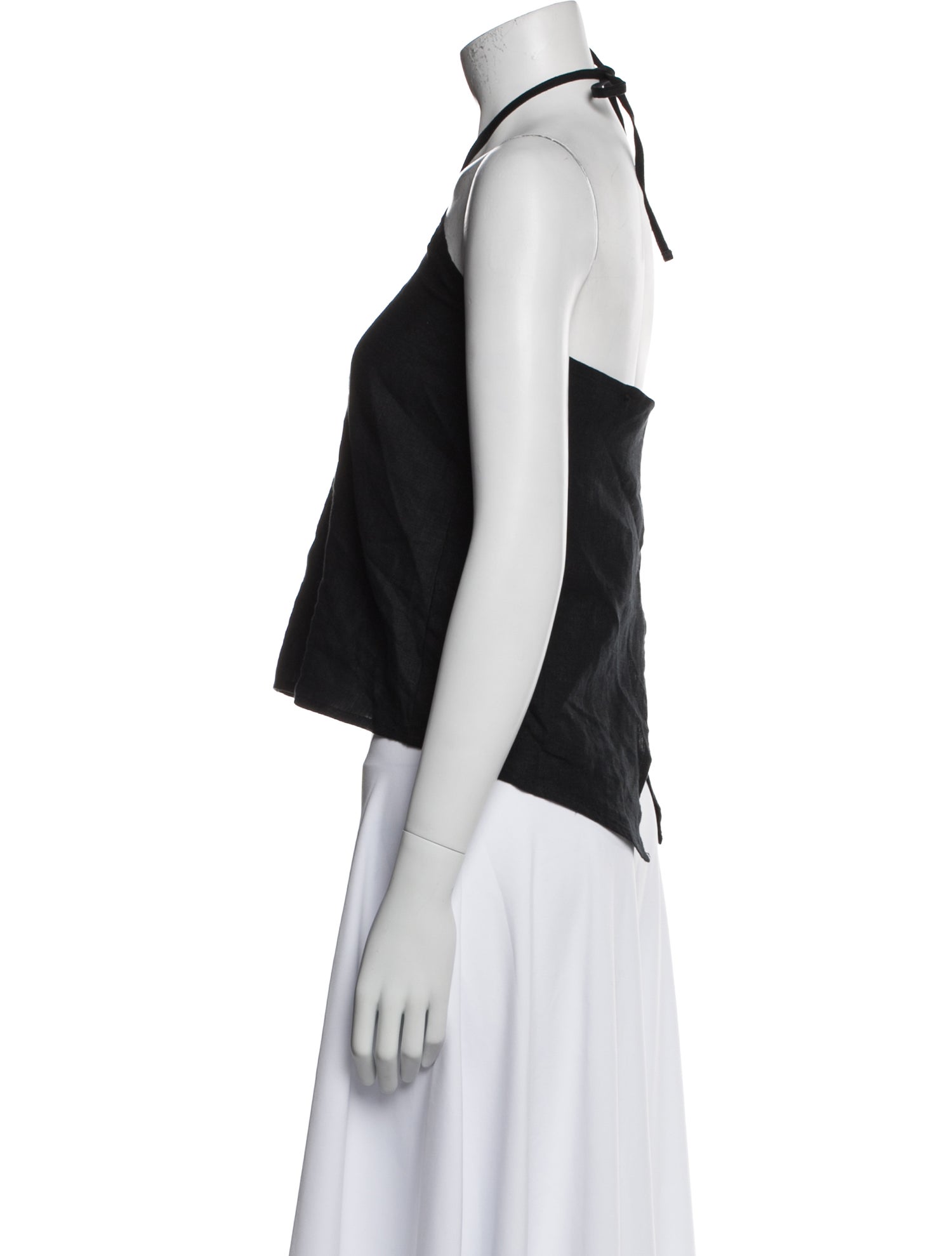 Deiji Studios Linen Halterneck Crop Top