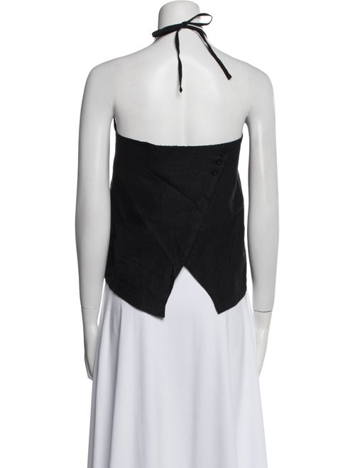 Deiji Studios Linen Halterneck Crop Top