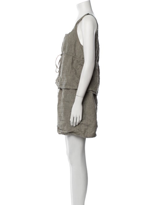 Deiji Studios Linen Plaid Print Short Set