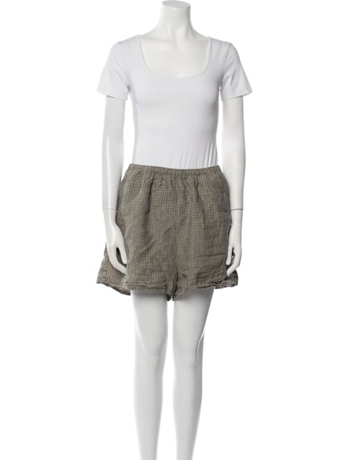Deiji Studios Linen Plaid Print Short Set