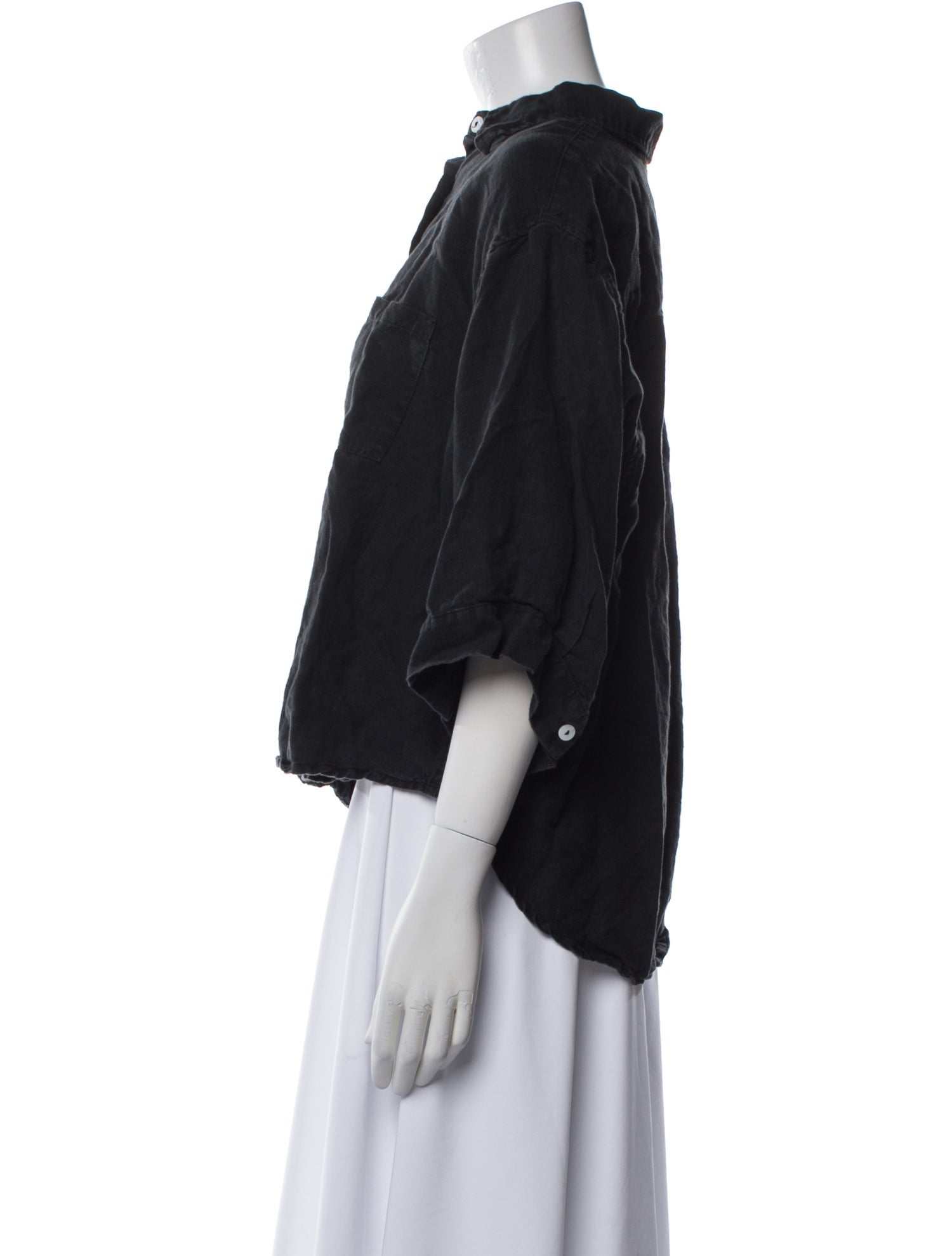 Deiji Studios Three-Quarter Sleeve Button-Up Top